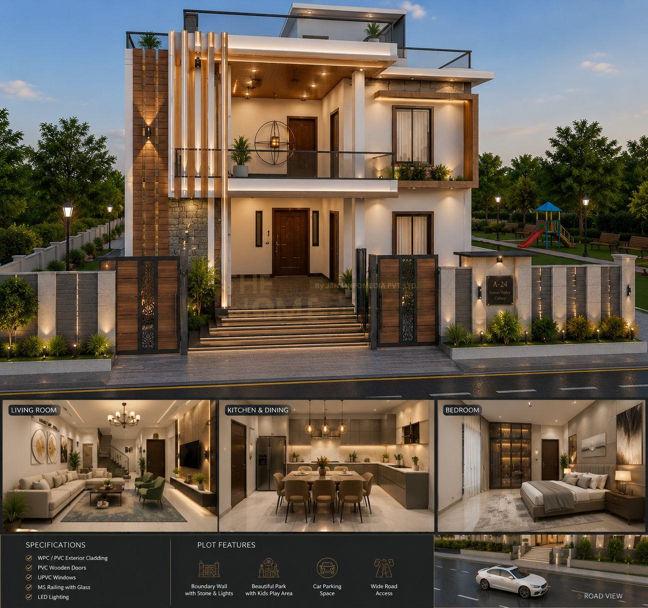 Modern WPC & PVC Front Elevation Design