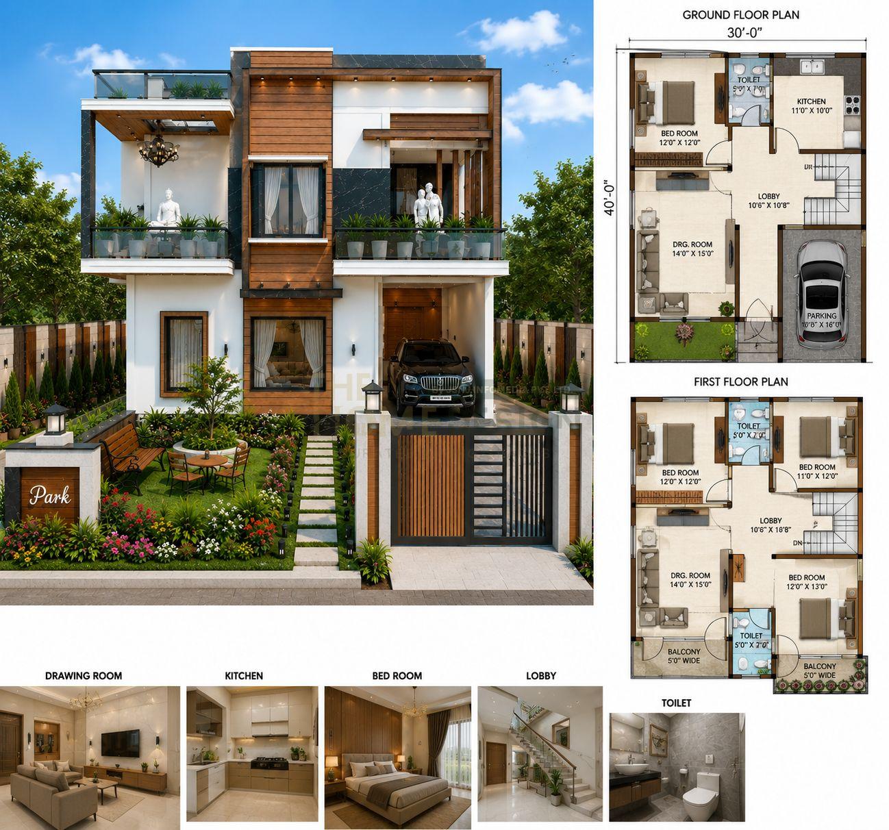 Modern WPC & PVC Front Elevation Design